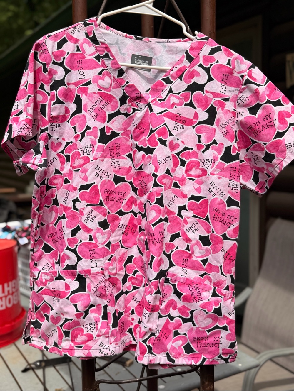 Scrub Top-XL Valentine’s day